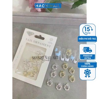 Set charm nail trang trí móng kim loại đa dạng mẫu mã sang chảnh phụ kiện nail Hà Chi