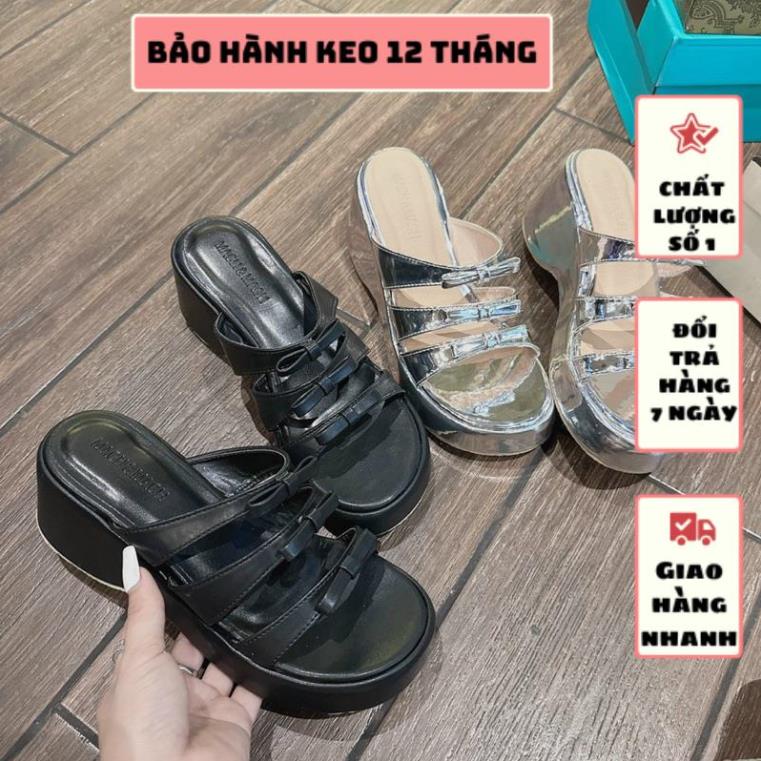 DÉP XUỒNG 7 PHÂN QUAI NGANG PHỐI NƠ SIÊU XINH CHẤT DA SI MÀU MỀM ÊM CHÂN