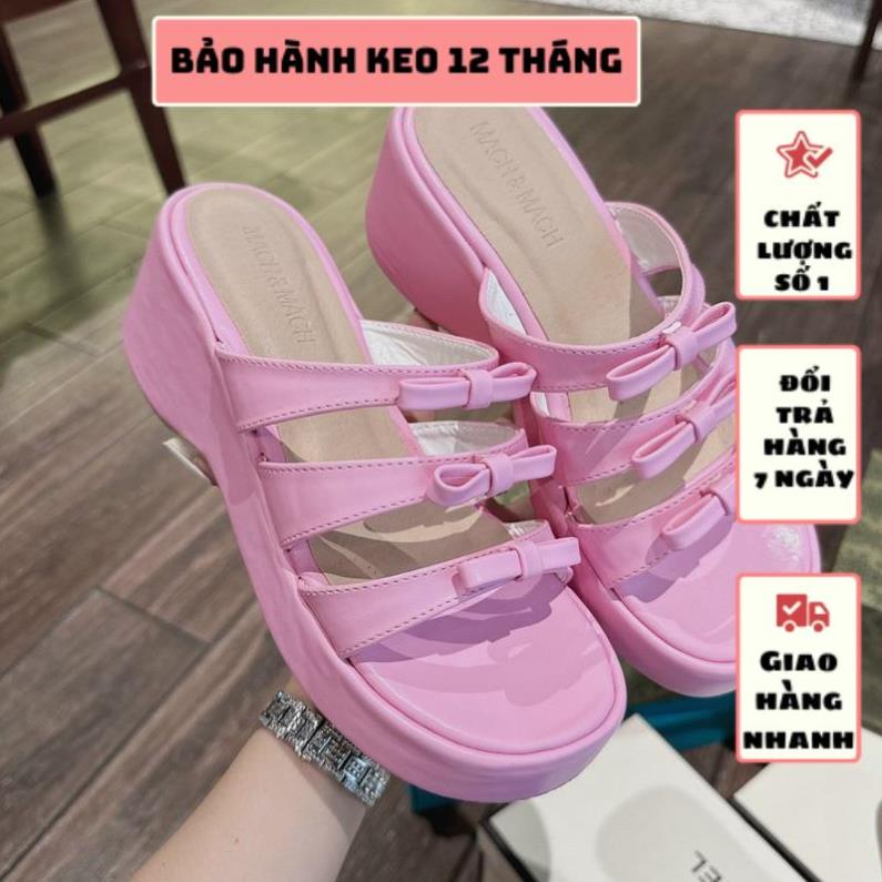 DÉP XUỒNG 7 PHÂN QUAI NGANG PHỐI NƠ SIÊU XINH CHẤT DA SI MÀU MỀM ÊM CHÂN