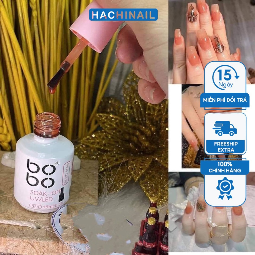 Sơn thạch cam Bobo màu sơn tươi mới tôn da tay (màu số 12) - Phụ kiện nail Hà Chi