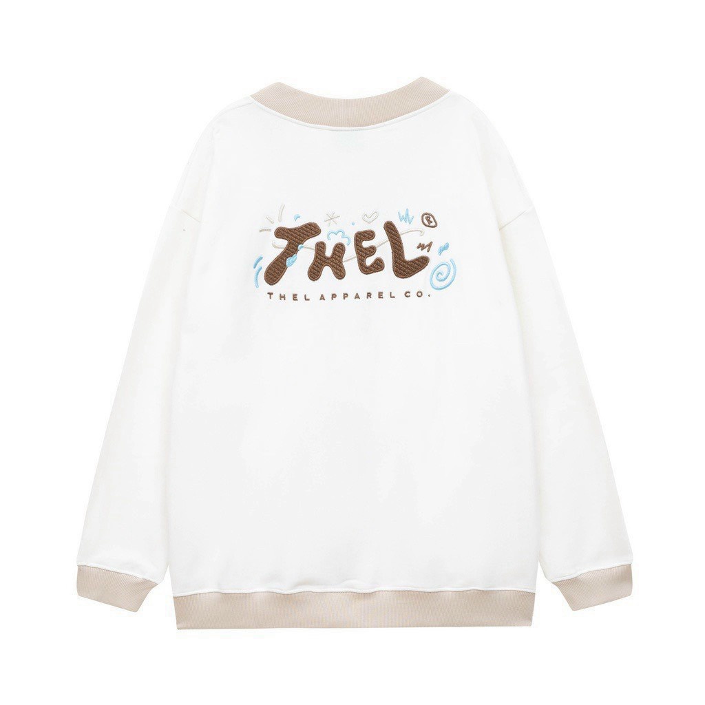 Áo Khoác Cadigan Nữ Vải Nỉ Dày Mịn Phối Viền Túi Vuông In Chữ Kiểu Dáng Trẻ Trung NEW UNISEX