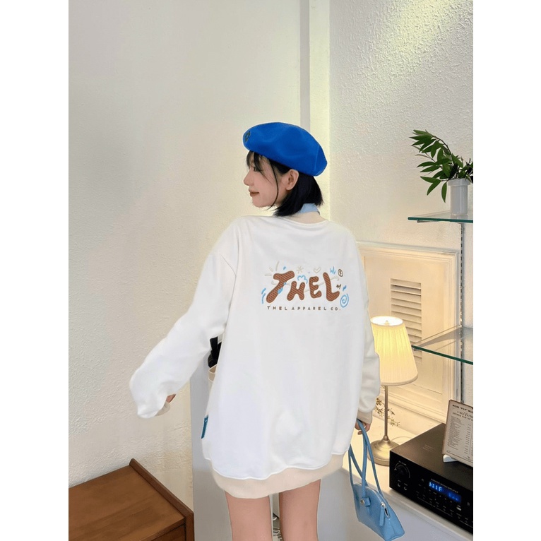 Áo Khoác Cadigan Nữ Vải Nỉ Dày Mịn Phối Viền Túi Vuông In Chữ Kiểu Dáng Trẻ Trung NEW UNISEX