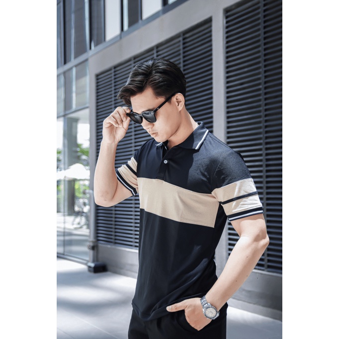 Áo Thun Nam Có Cổ Phối Sọc Ngang Vải Cotton Thấm Hút Mồ Hôi Tốt Form Chuẩn Hàn Quốc NEW UNISEX