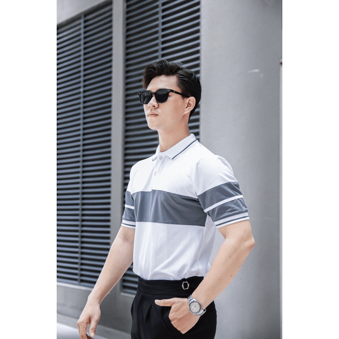Áo Thun Nam Có Cổ Phối Sọc Ngang Vải Cotton Thấm Hút Mồ Hôi Tốt Form Chuẩn Hàn Quốc NEW UNISEX