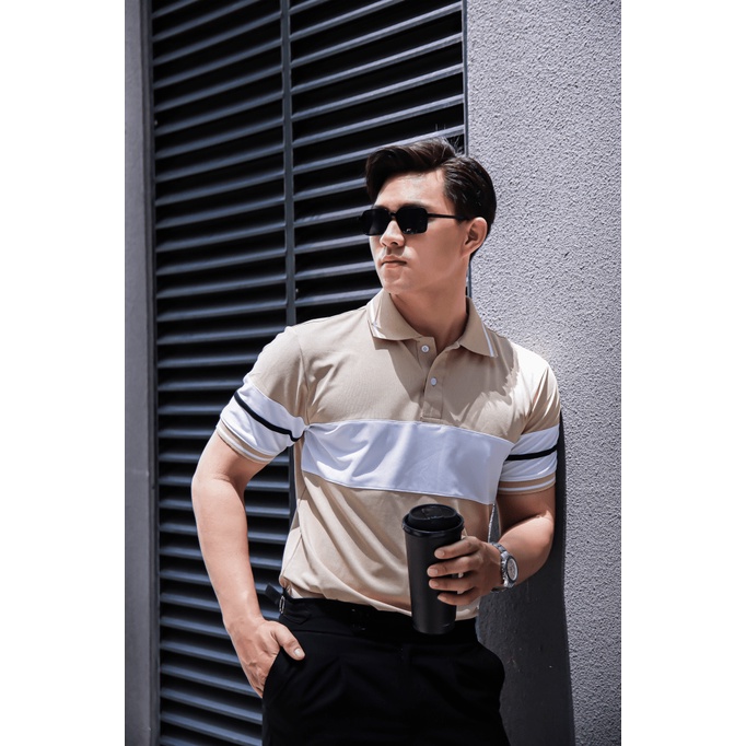 Áo Thun Nam Có Cổ Phối Sọc Ngang Vải Cotton Thấm Hút Mồ Hôi Tốt Form Chuẩn Hàn Quốc NEW UNISEX