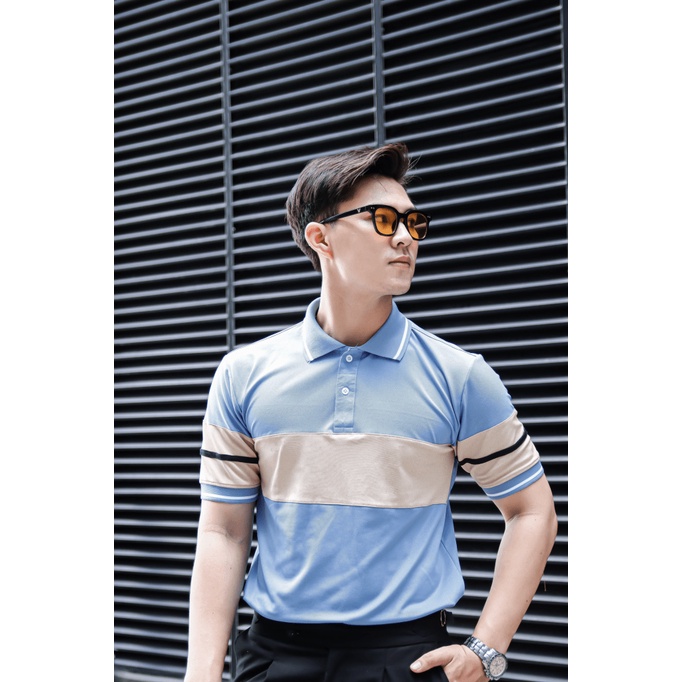Áo Thun Nam Có Cổ Phối Sọc Ngang Vải Cotton Thấm Hút Mồ Hôi Tốt Form Chuẩn Hàn Quốc NEW UNISEX