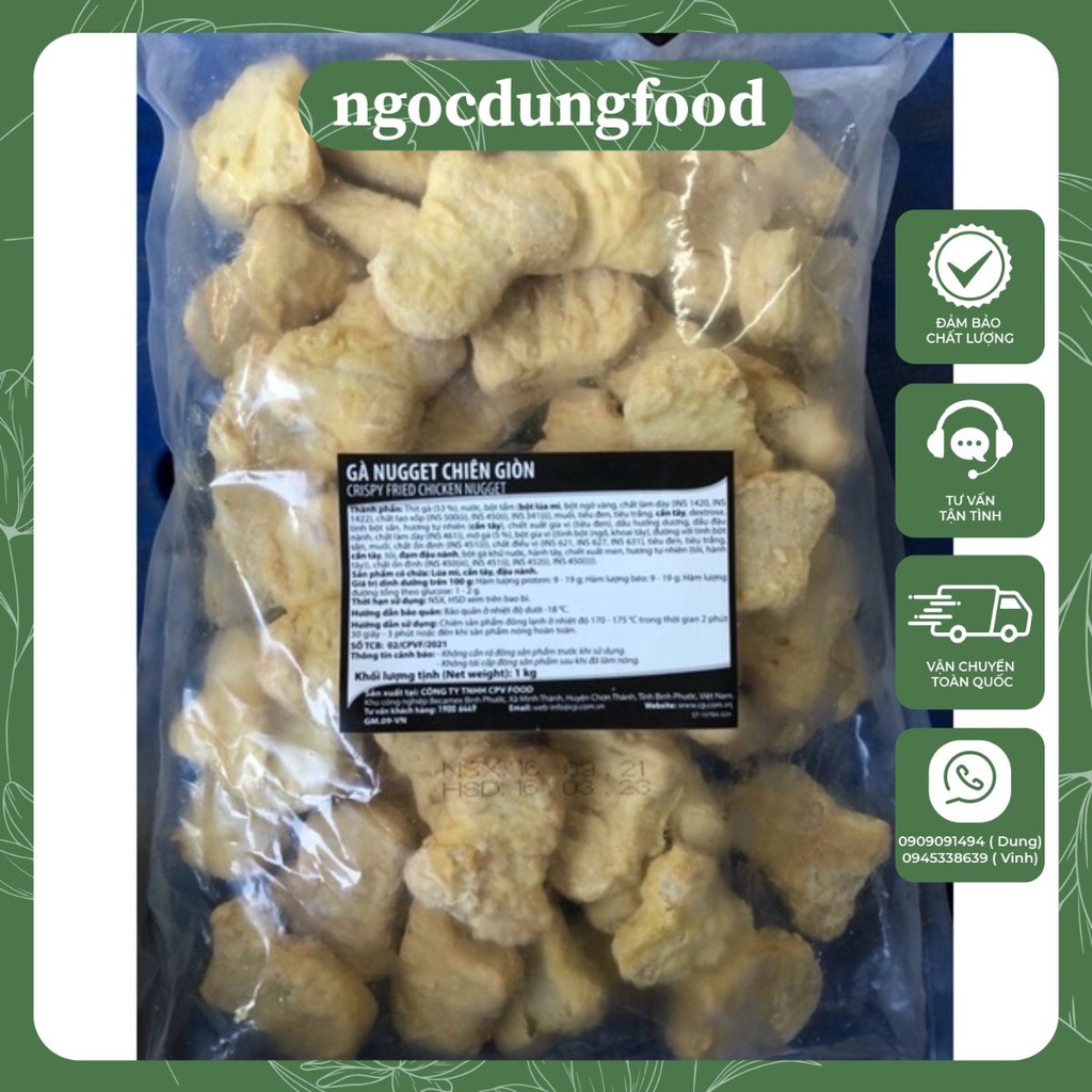 GÀ NUGGET MIẾNG CHIÊN GIÒN Bịch 1kg