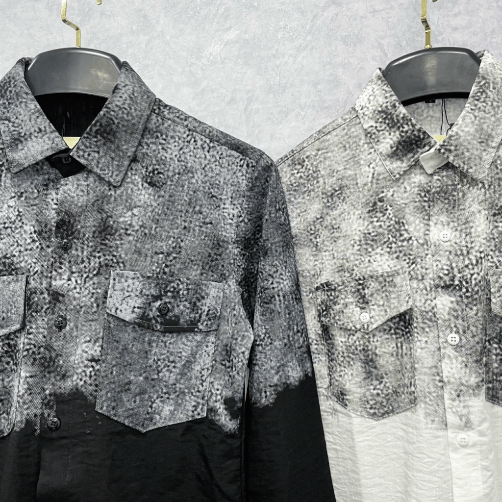 Áo Sơ Mi Nam Tay Dài Vải Đũi Có Túi Ngực , In Loang Màu Form Chuẩn Đẹp NEW UNISEX