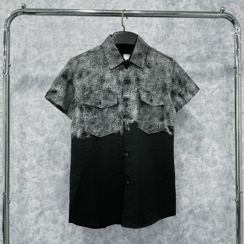 Áo Sơ Mi Nam Ngắn Tay Vải Đũi Loang Màu Có Túi Ngực Form Chuẩn Lịch Lãm NEW UNISEX