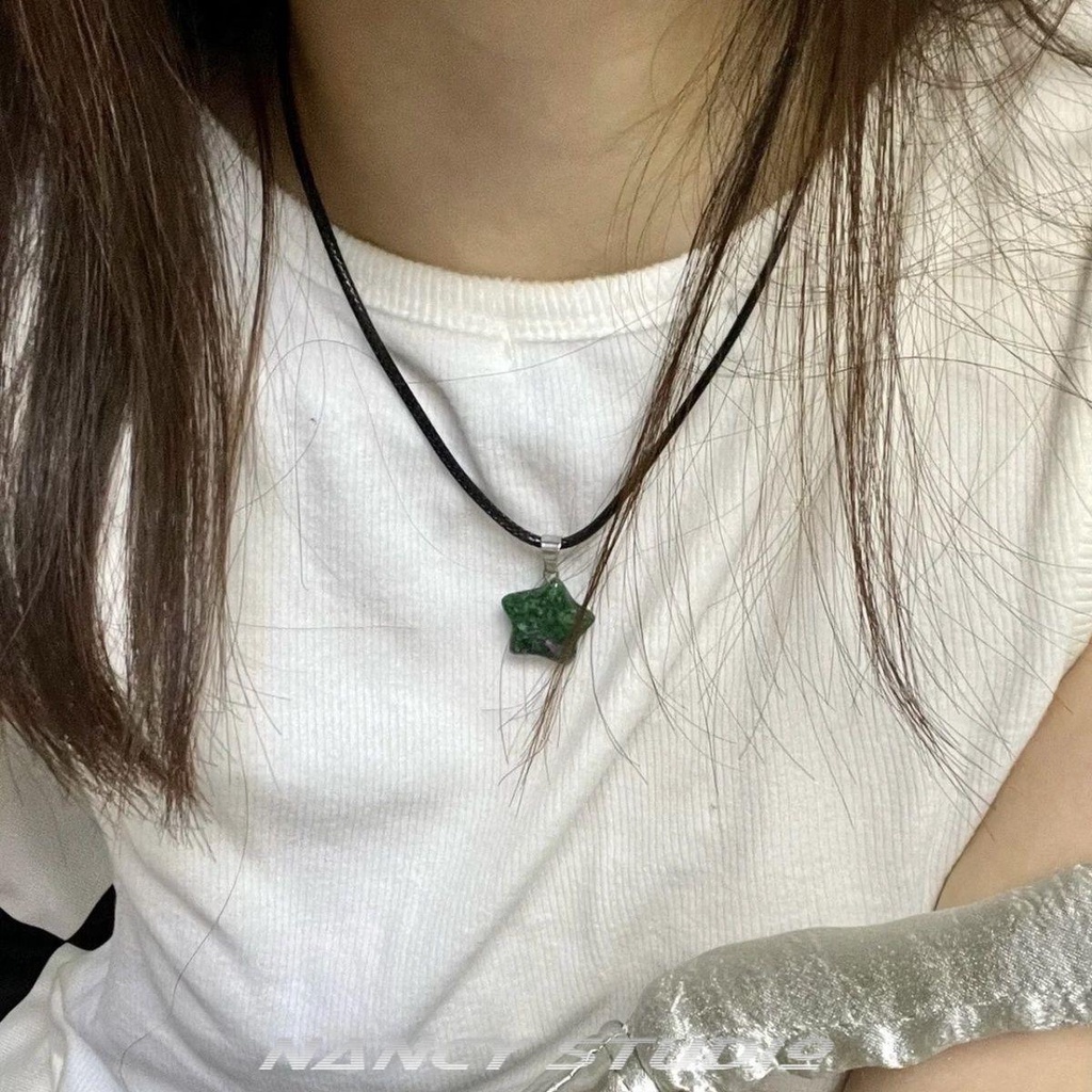 Dây Chuyền Mặt Đá Obsidian Tự Nhiên Cao Cấp Thời Trang Mùa Hè Cho Nữ
