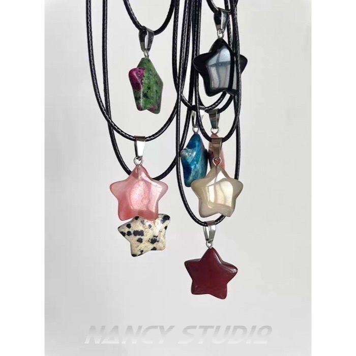 Dây Chuyền Mặt Đá Obsidian Tự Nhiên Cao Cấp Thời Trang Mùa Hè Cho Nữ