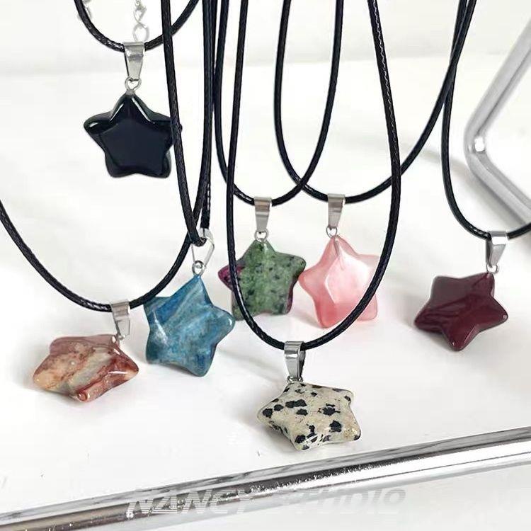 Dây Chuyền Mặt Đá Obsidian Tự Nhiên Cao Cấp Thời Trang Mùa Hè Cho Nữ