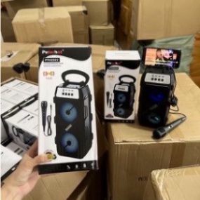 Loa karaoke bluetooth PTH-2311/2322 công suất cao với âm thanh chuẩn,Loa kéo mini phiên bản mới có đèn led tặng mic hát