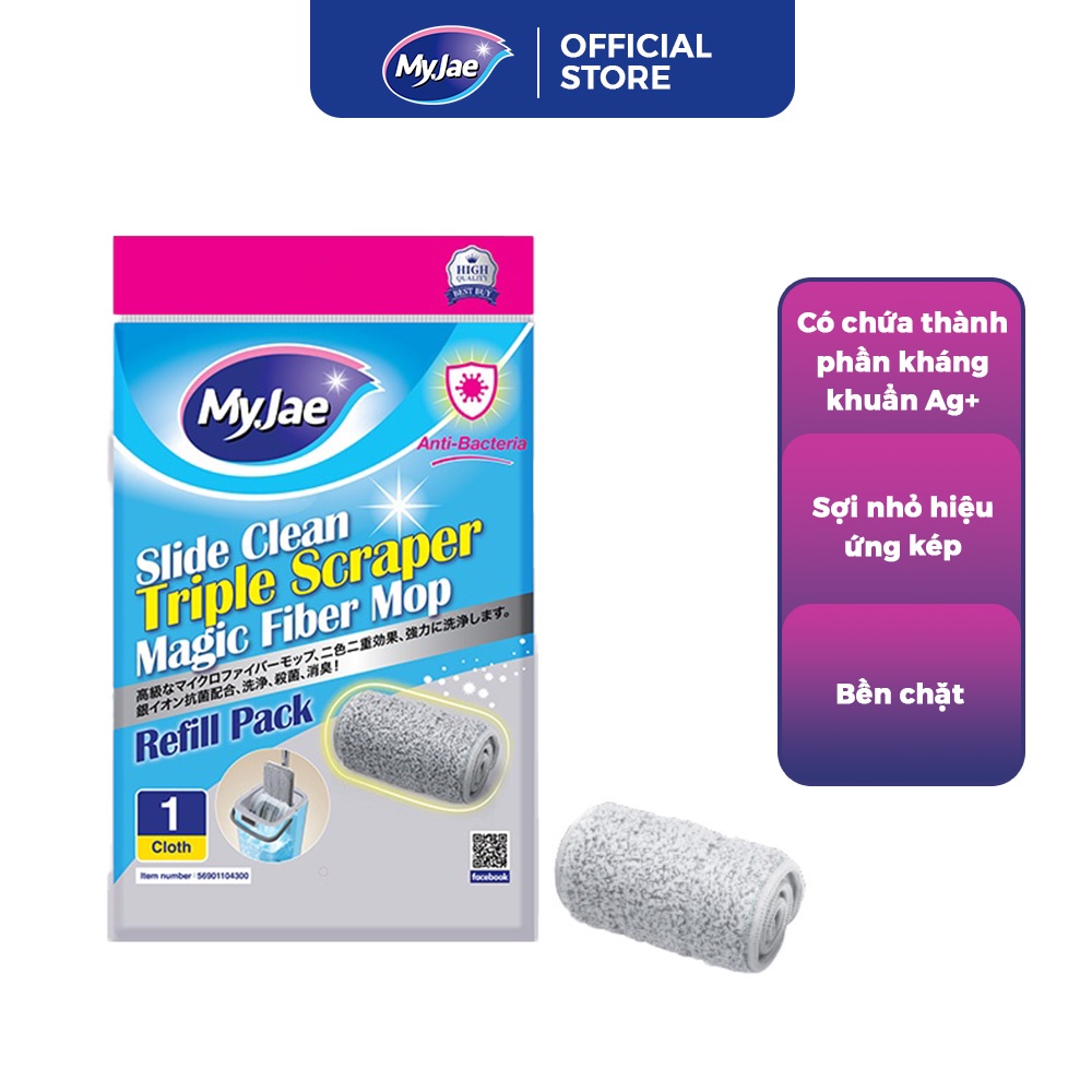Bông lau cho cây lau nhà MyJae 3 lần vắt kháng khuẩn