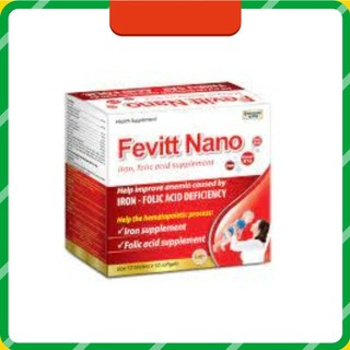 Viên uống bổ máu fevitt nano chữ đỏ - bổ sung sắt, acid folic - hộp 10 vỉ x 10 viên