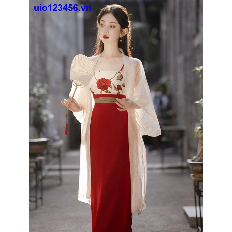 Plus Set Áo Váy Hán Phục Phong Cách Trung Hoa Thời Trang Mùa Hè Cho Nữ