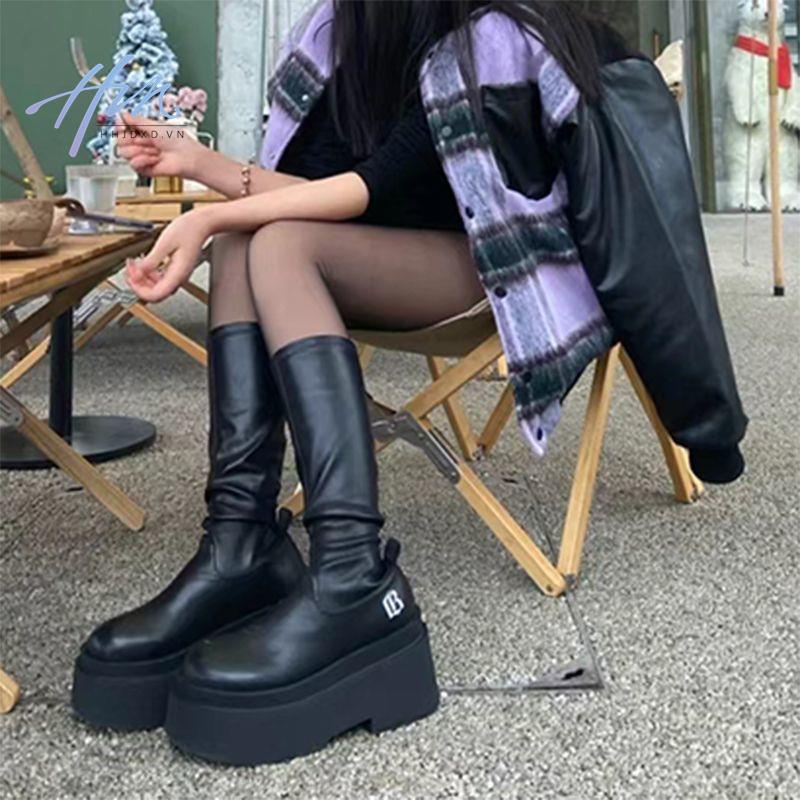 Giày Bốt Martin Mũi Tròn Phong Cách Anh Quốc Mới 2023 Cho Nữ