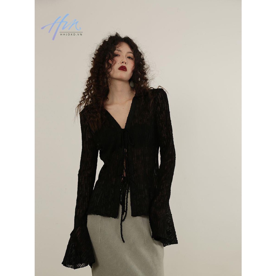 Áo Cardigan Ren Mỏng Cao Cấp Ôm Dáng Phong Cách Pháp Quyến Rũ Cho Nữ