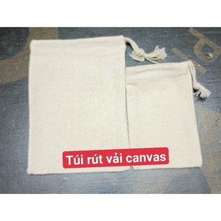 Túi vải canvas rút miệng 1 bên _ phiên bản mini