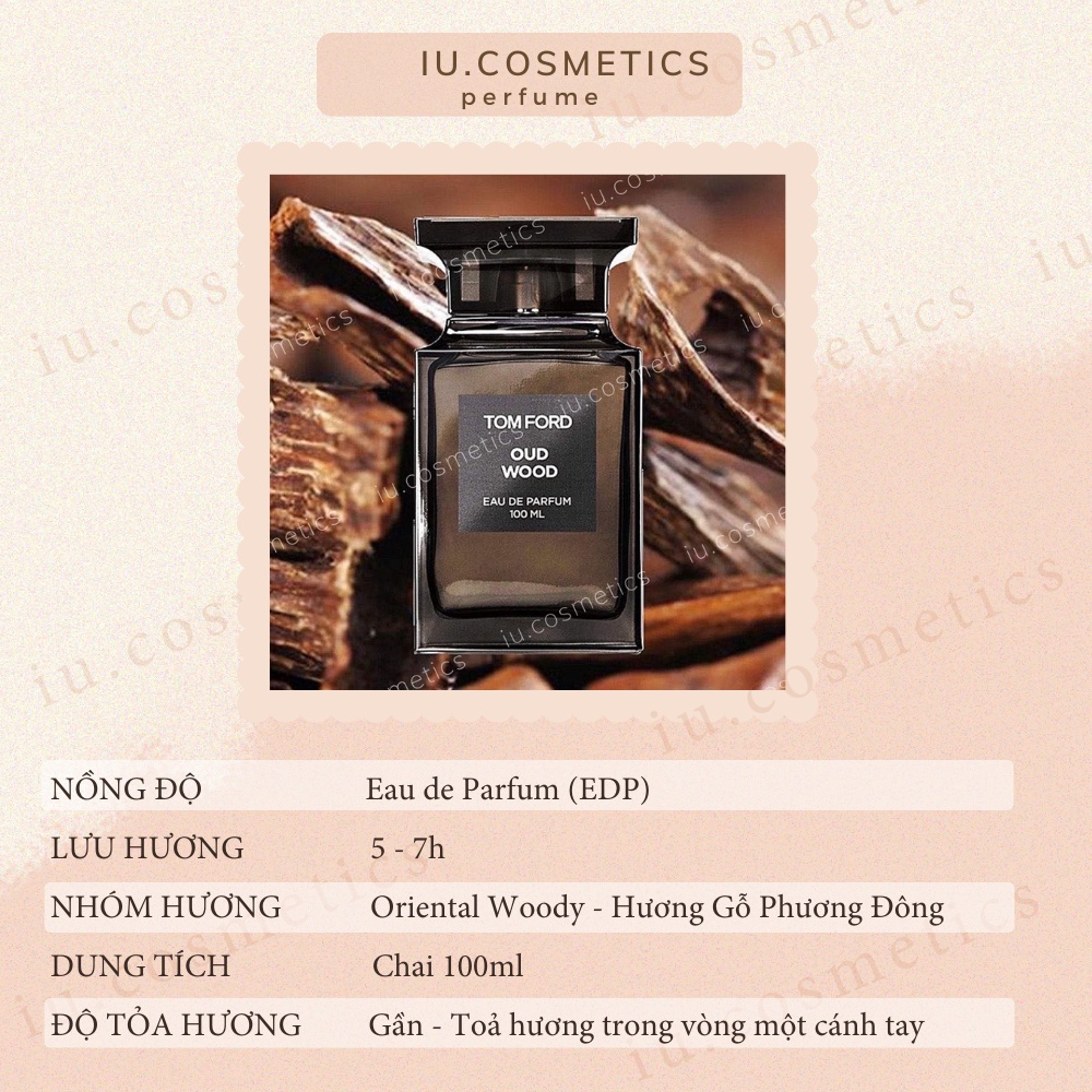 Nước hoa nam T.F Oud Wood 100ml - Dầu thơm nam nữ T.F đen hương thơm sang trọng gợi cảm