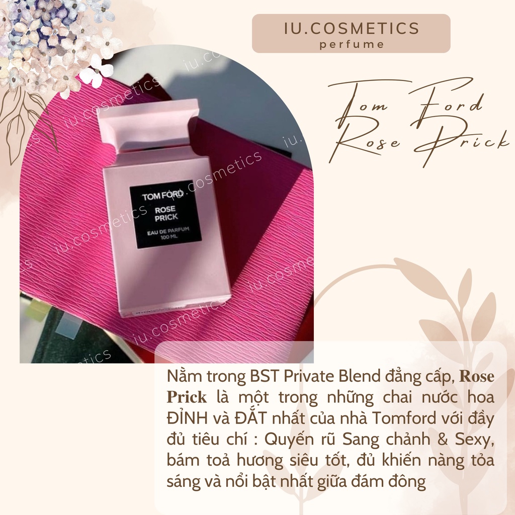 Nước hoa nữ T.F Rose Prick EDP 100ml - Dầu thơm hoa hồng nữ tính kiêu sa lưu hương lâu - Mie Perfume