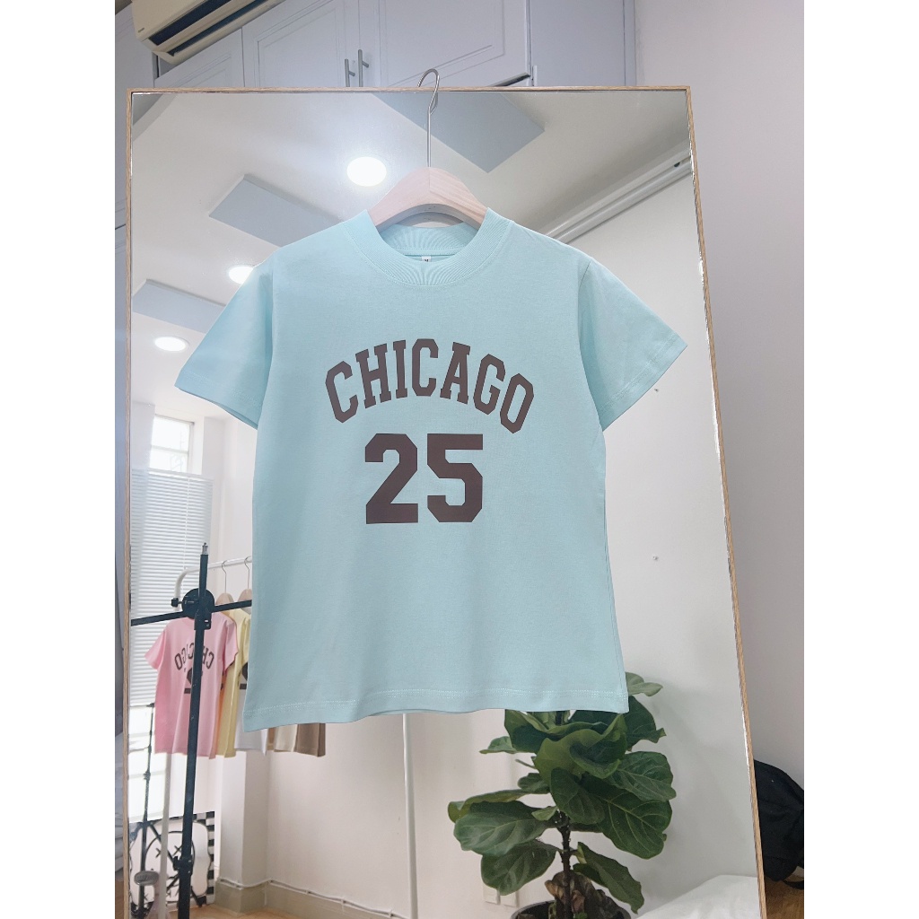 Áo Thun Baby Tee LYB mẫu CHICAGO form slim nhỏ có size chất vải Coton 100%