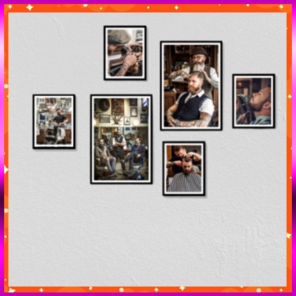 Tranh treo tường tranh treo tường 6 bức tranh trang trí spa, salon tóc, nail, dán tường siêu chắc, tranh treo tường, Can