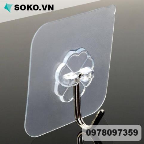 Móc dán tường Móc cường lực trong suốt siêu dính- Móc treo đồ chịu lực 10kg