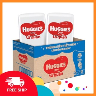 Thùng tã quần huggies tràm trà tự nhiên dry pants mega jumbo m120/l104/xl88/xxl80 shopmekien