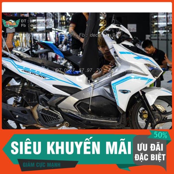 [FREE SHIP] Tem Rời Dán Xe Ariblade Trắng xanh 2016-2019