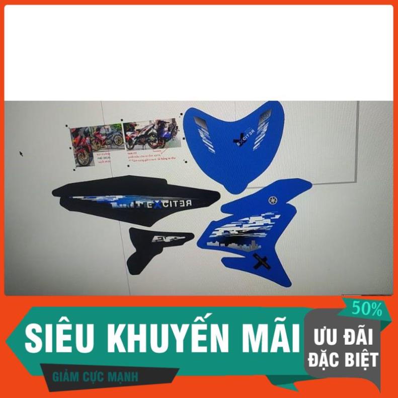 [FREE SHIP] Tem Rời Dán Xe Exciter 150 rời city xanh đen
