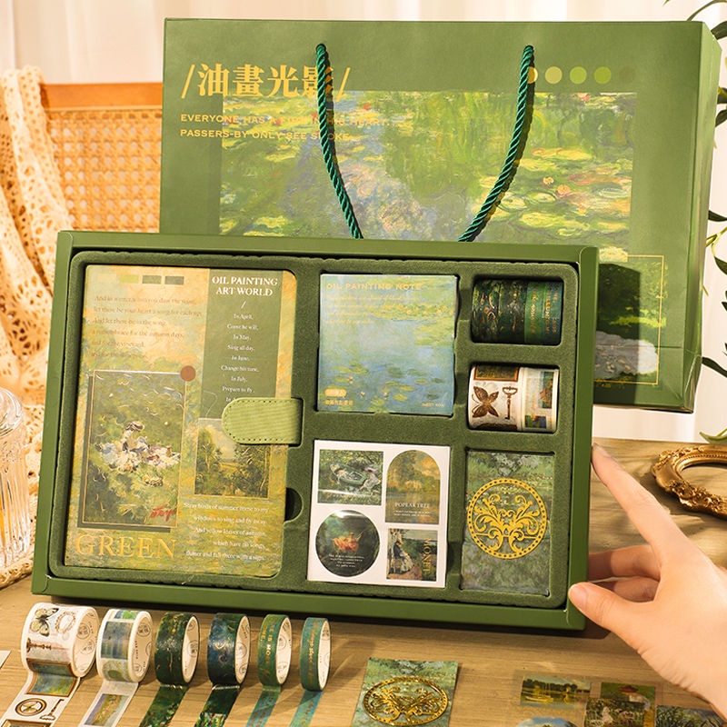 Sổ Tay Ghi Chú Họa Tiết Tranh Sơn Dầu Vẽ Và Bóng Dùng Làm Quà Tặng Cho Học Sinh