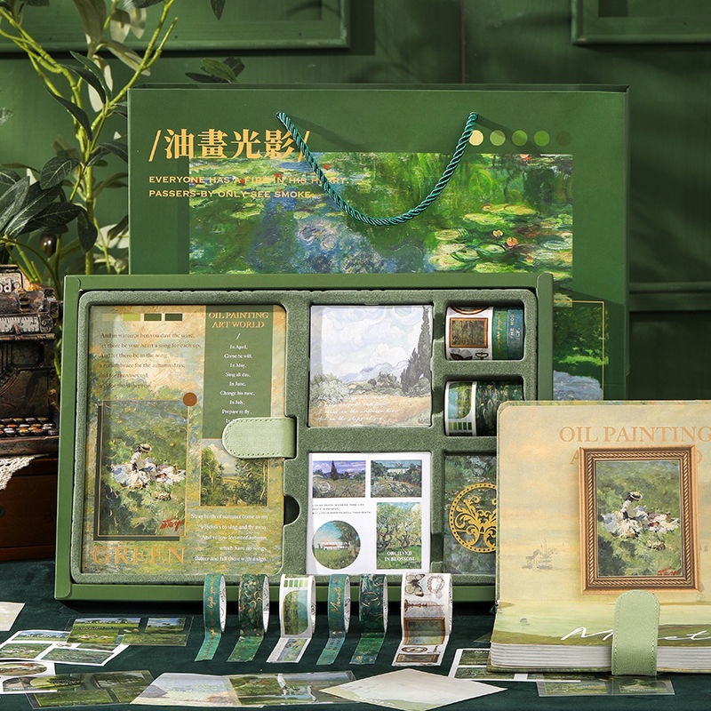 Sổ Tay Ghi Chú Họa Tiết Tranh Sơn Dầu Vẽ Và Bóng Dùng Làm Quà Tặng Cho Học Sinh