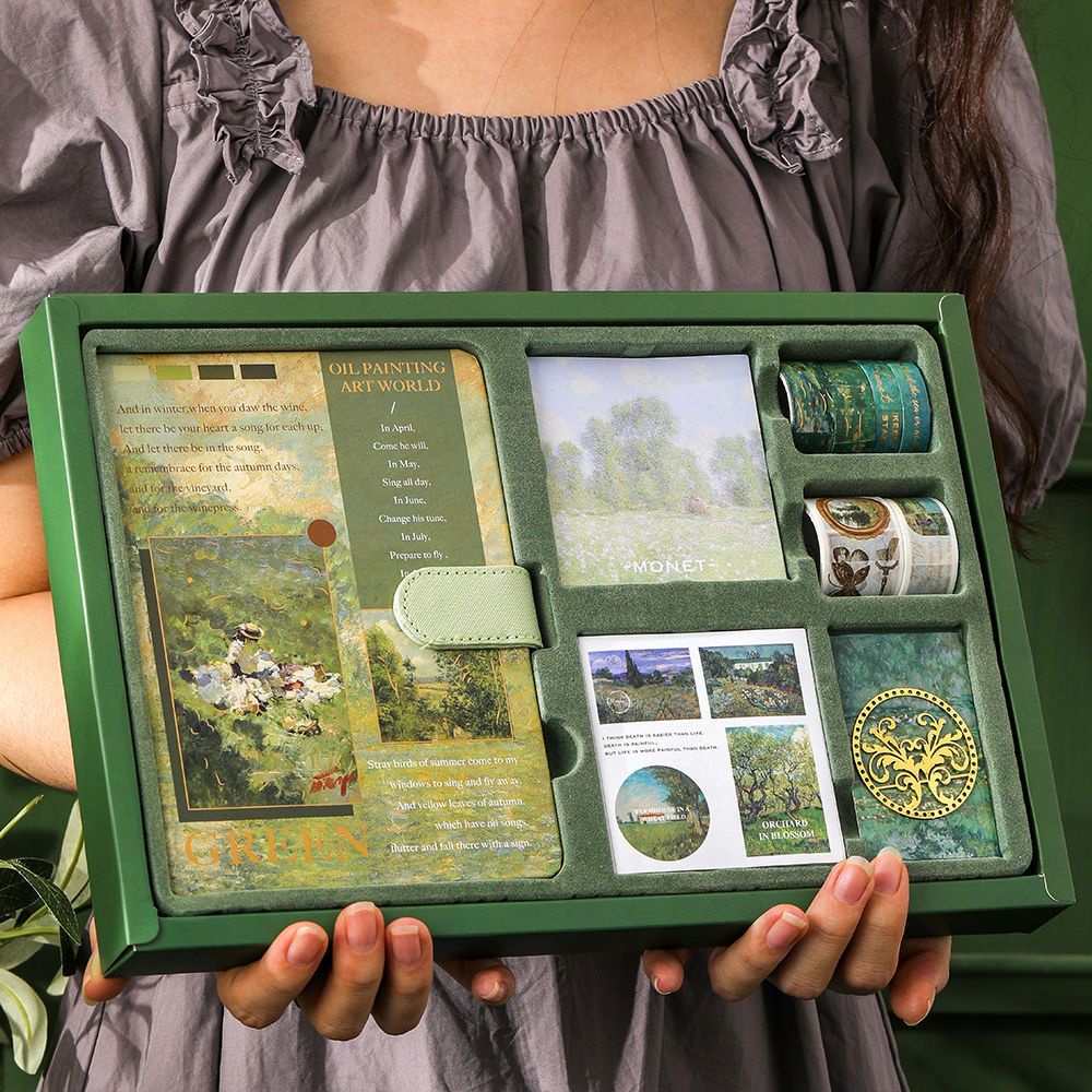 Sổ Tay Ghi Chú Họa Tiết Tranh Sơn Dầu Vẽ Và Bóng Dùng Làm Quà Tặng Cho Học Sinh