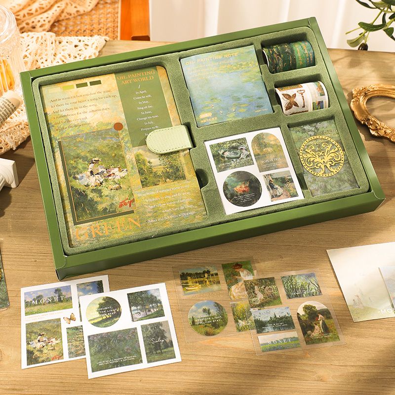 Sổ Tay Ghi Chú Họa Tiết Tranh Sơn Dầu Vẽ Và Bóng Dùng Làm Quà Tặng Cho Học Sinh