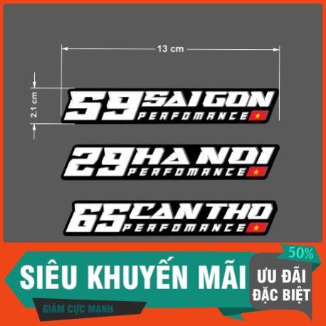 FREE Logo sticker Tem dán xe, mũ bảo hiểm Việt Nam Performance và các tỉnh thành (63 tỉnh) ghi tỉnh vào mục nhắn tin