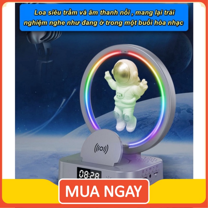 🔰 Đèn Ngủ Dock Sạc không Dây Đồng hồ báo thức Phi Hành Gia Công Nghệ 4in1 Maglev Astronaut in Space Simon Shop 🔰