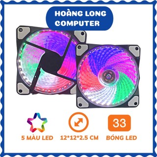 Quạt tản nhiệt Fan Box có sẵn keo - Fan Case Led 5 màu 33 Bóng Fan led RGB Làm Mát Cho Case Máy Tính cao cấp VNET