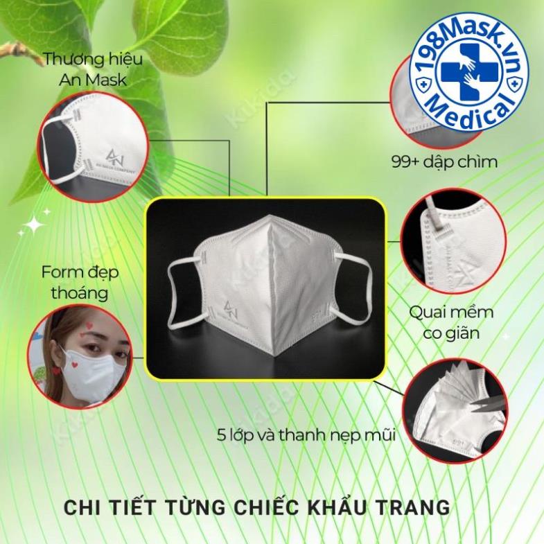 Sỉ 1 Thùng 200 Chiếc khẩu trang N99+  ANMASK 5 lớp kháng khuẩn cao chính hãng
