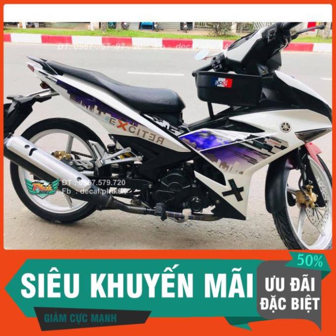 [FREE SHIP] Tem Rời Dán Xe Exciter 150 Rời City tím Trắng