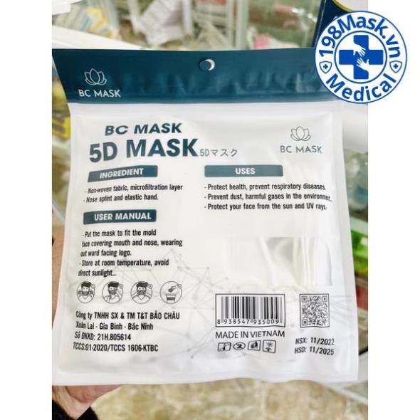 Thùng 100 Chiếc khẩu trang 5D Bảo Châu hàng chính hãng kháng khuẩn cao