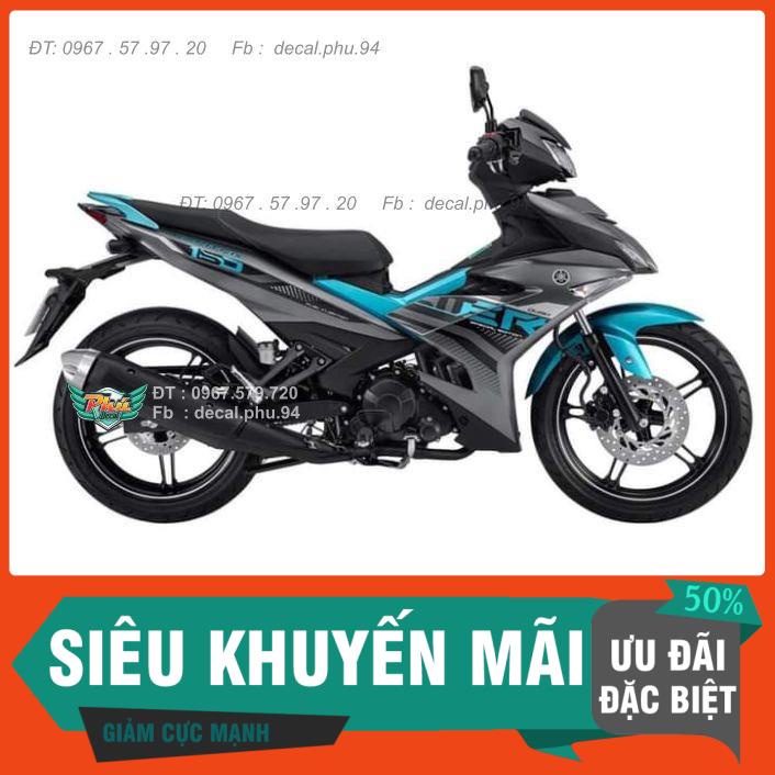 [FREE SHIP] Tem Rời Dán Xe Excter Xám xanh 150 Mẫu mới 2021