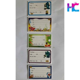 Nhãn dán vở ghi họ tên - nhãn vở decal 1 tập 10 cái - hang_chuan