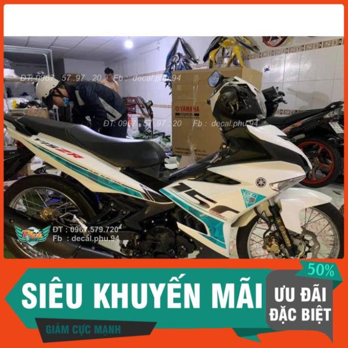 [FREE SHIP] Tem Rời Dán Xe Exciter 150 Trắng xanh đen Y15ZR