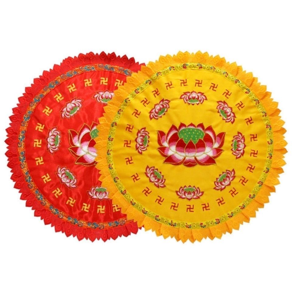 Đệm Ngồi Quỳ Gối Thêu Hình Hoa Sen Phong Cách Phật Giáo