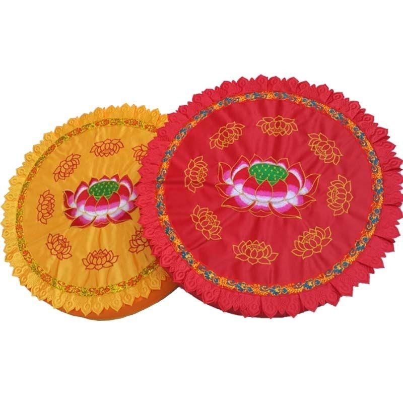 Đệm Ngồi Quỳ Gối Thêu Hình Hoa Sen Phong Cách Phật Giáo