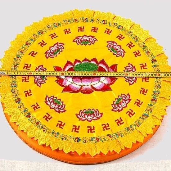 Đệm Ngồi Quỳ Gối Thêu Hình Hoa Sen Phong Cách Phật Giáo