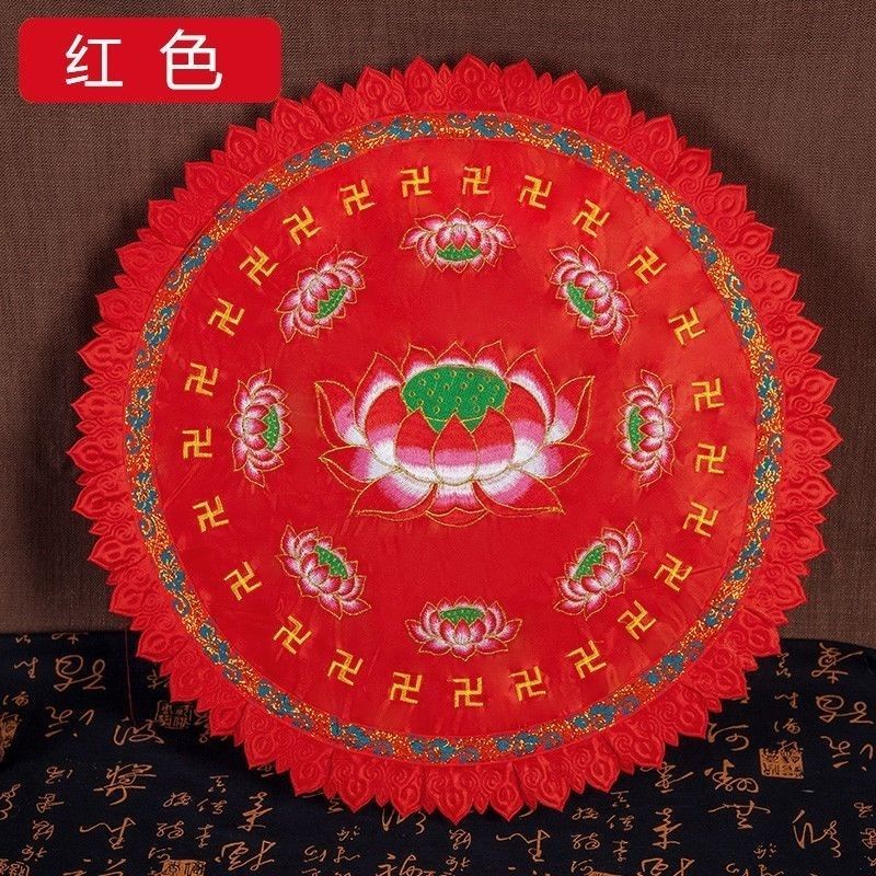 Đệm Ngồi Quỳ Gối Thêu Hình Hoa Sen Phong Cách Phật Giáo