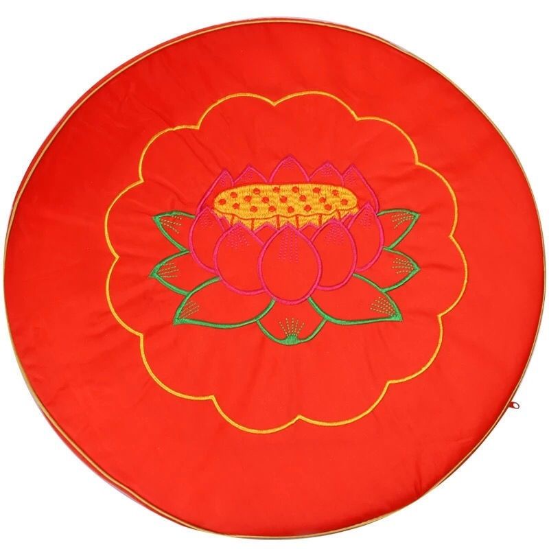 Đệm Ngồi Quỳ Gối Thêu Hình Hoa Sen Phong Cách Phật Giáo