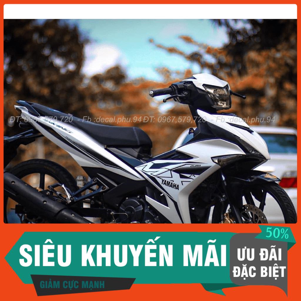 [FREE SHIP] Tem Rời Dán Xe Exciter 150 Mx Trắng đen in trong